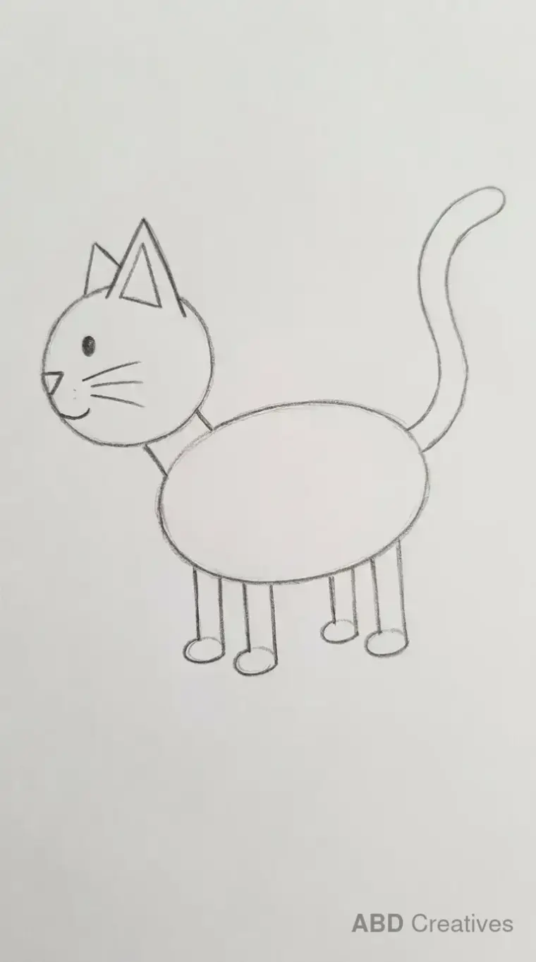 Simple Standing Cat Side View