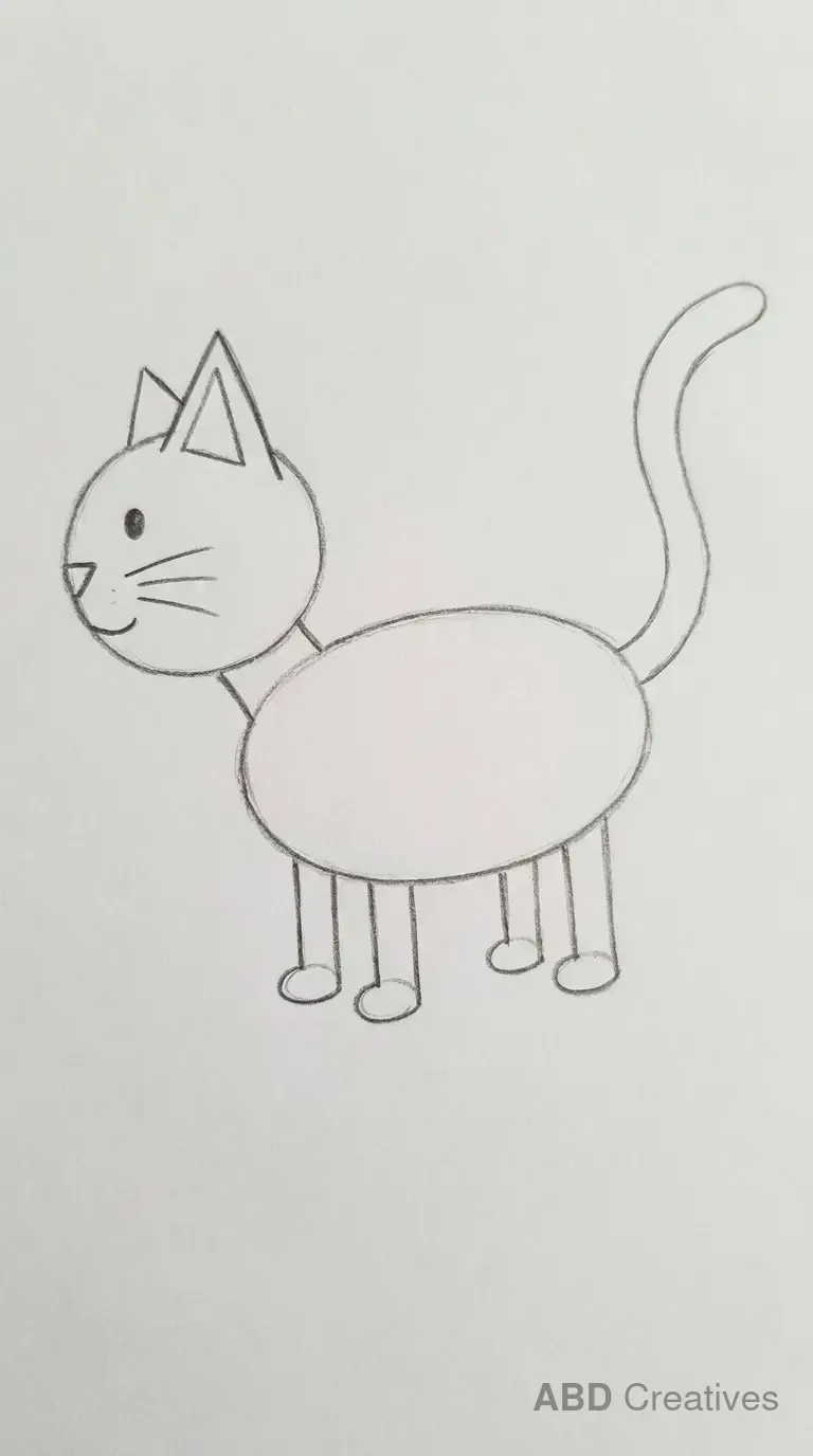 Simple Standing Cat Side View