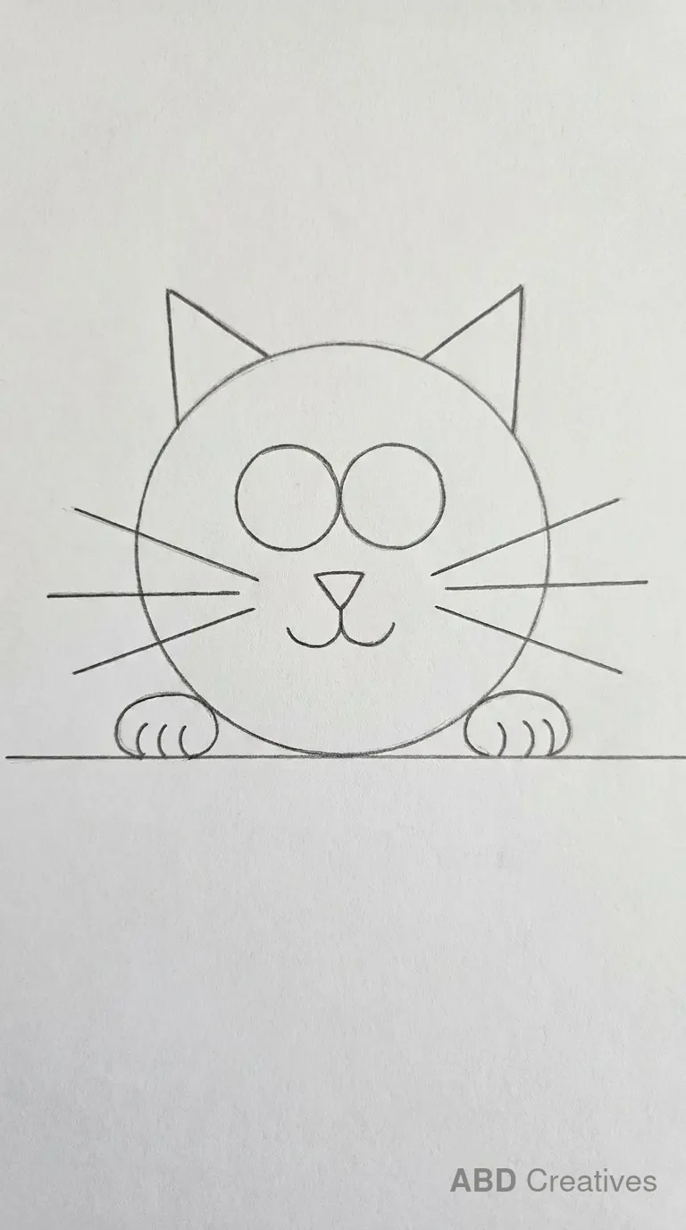 Cat Peeking Over a Ledge