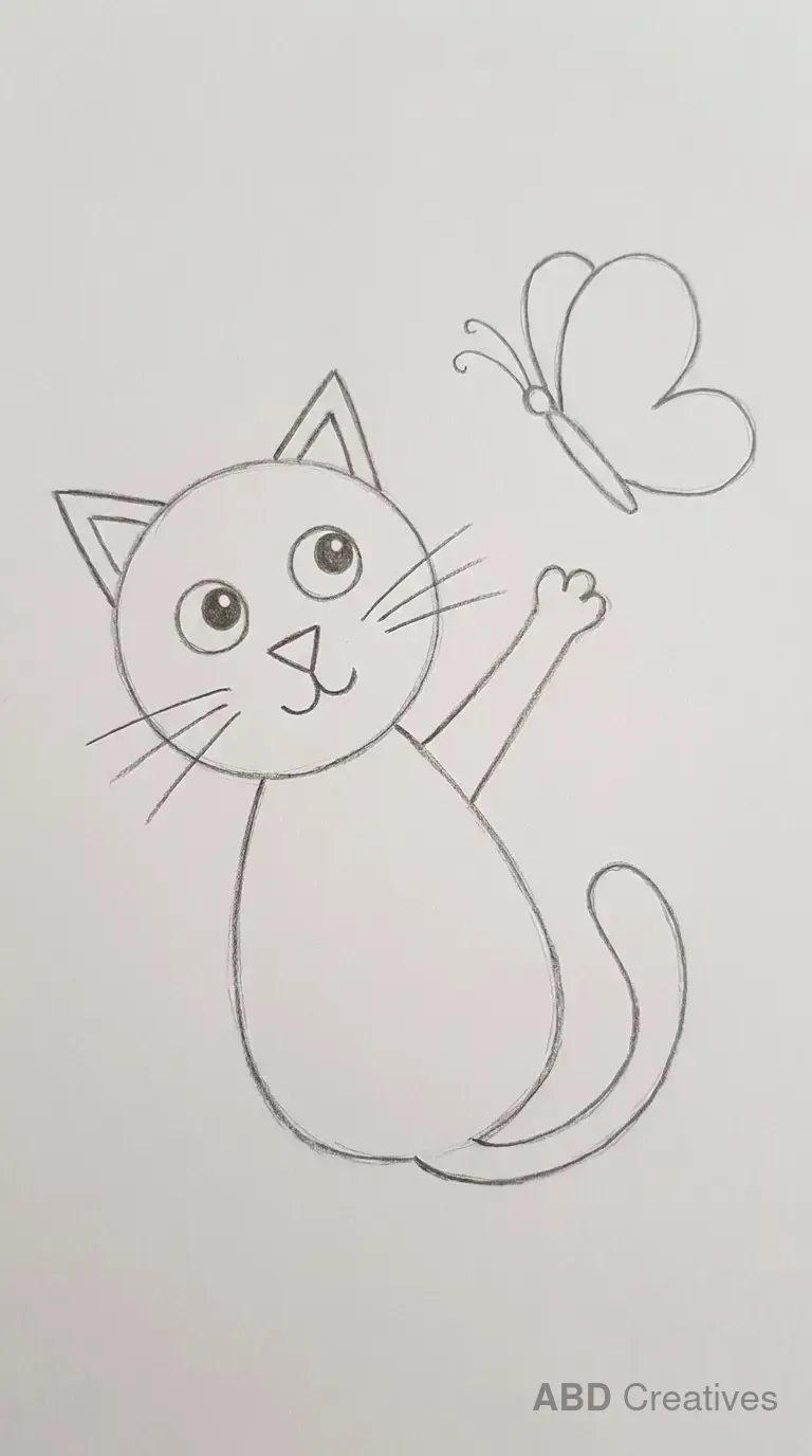 Cat Reaching for a Butterfly