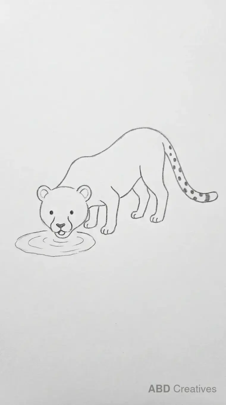 Cheetah Drinking from Water Pool