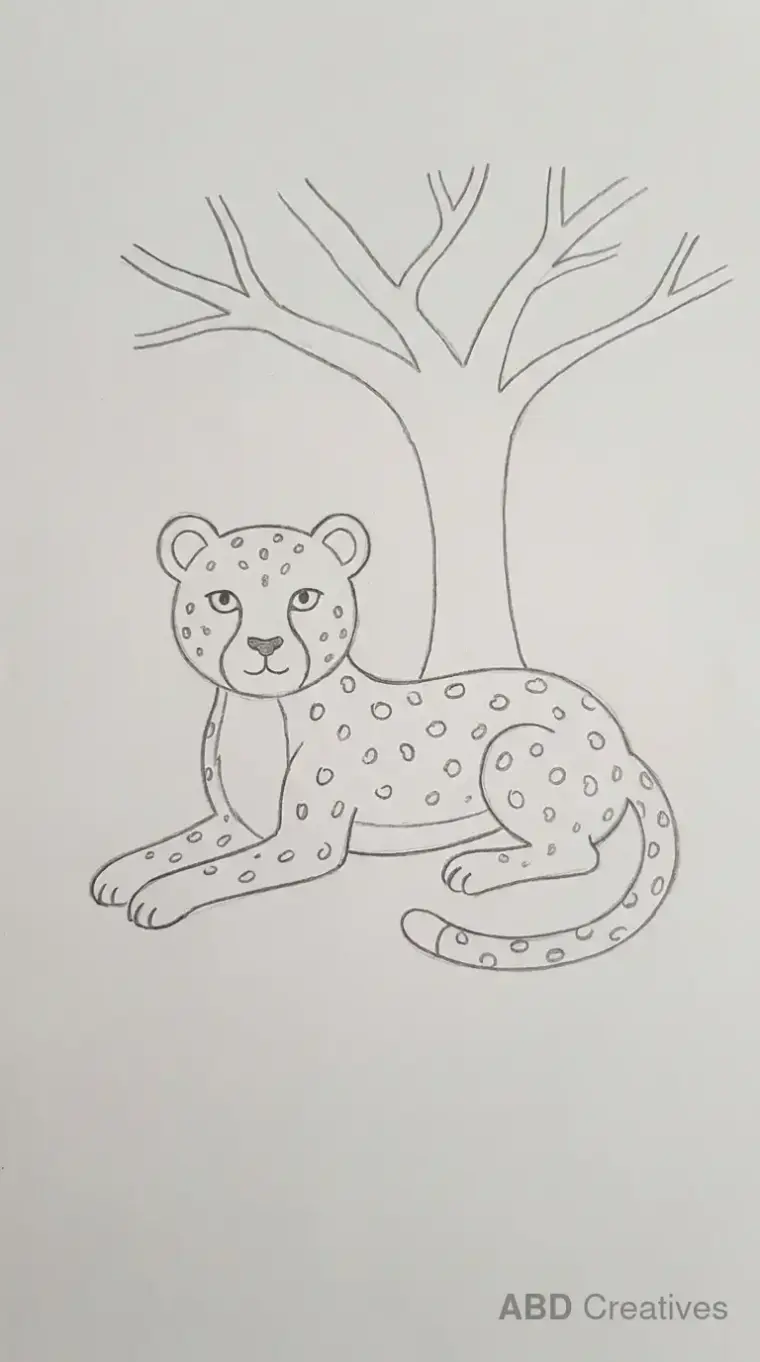 Cheetah Resting Under Tree
