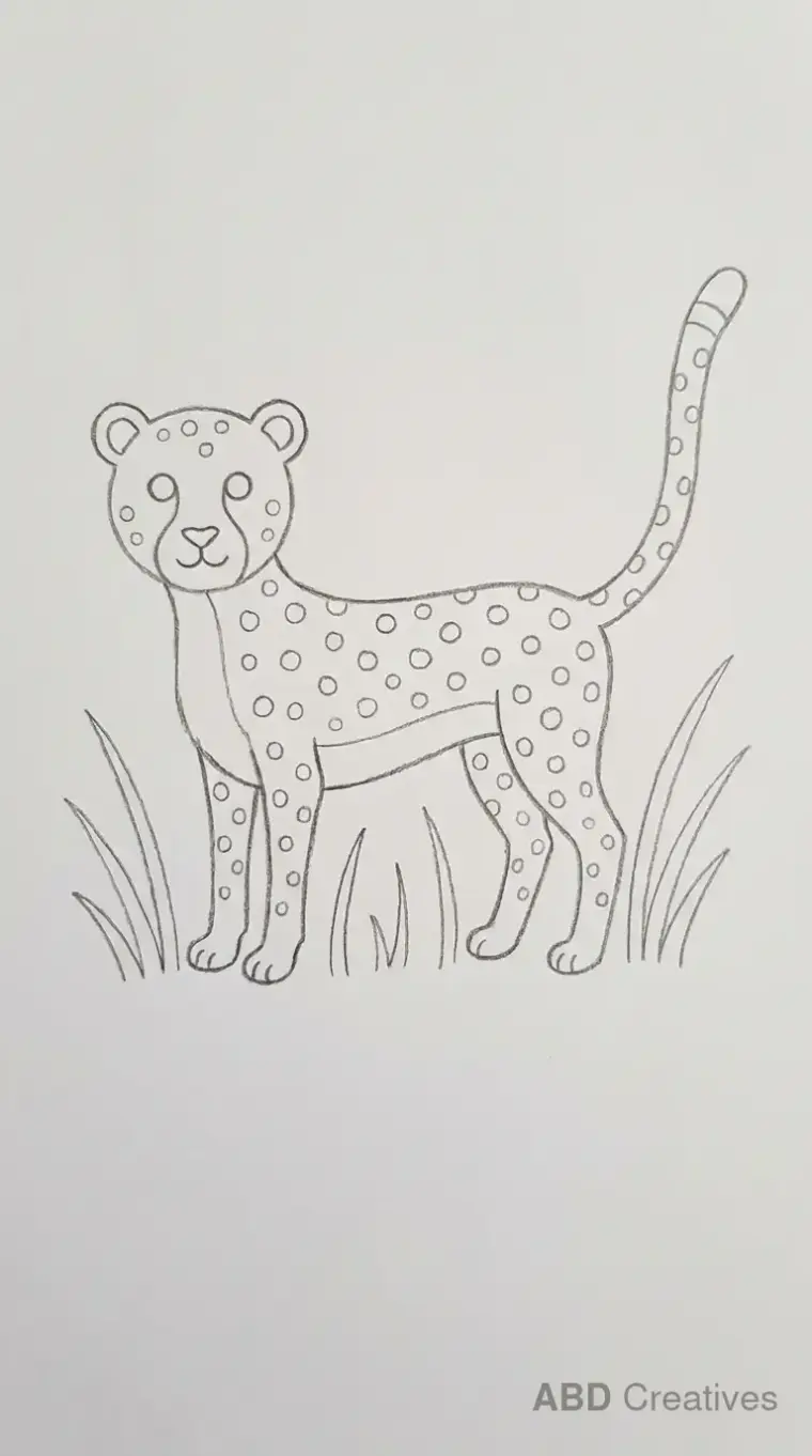 Cheetah Standing in Tall Grass
