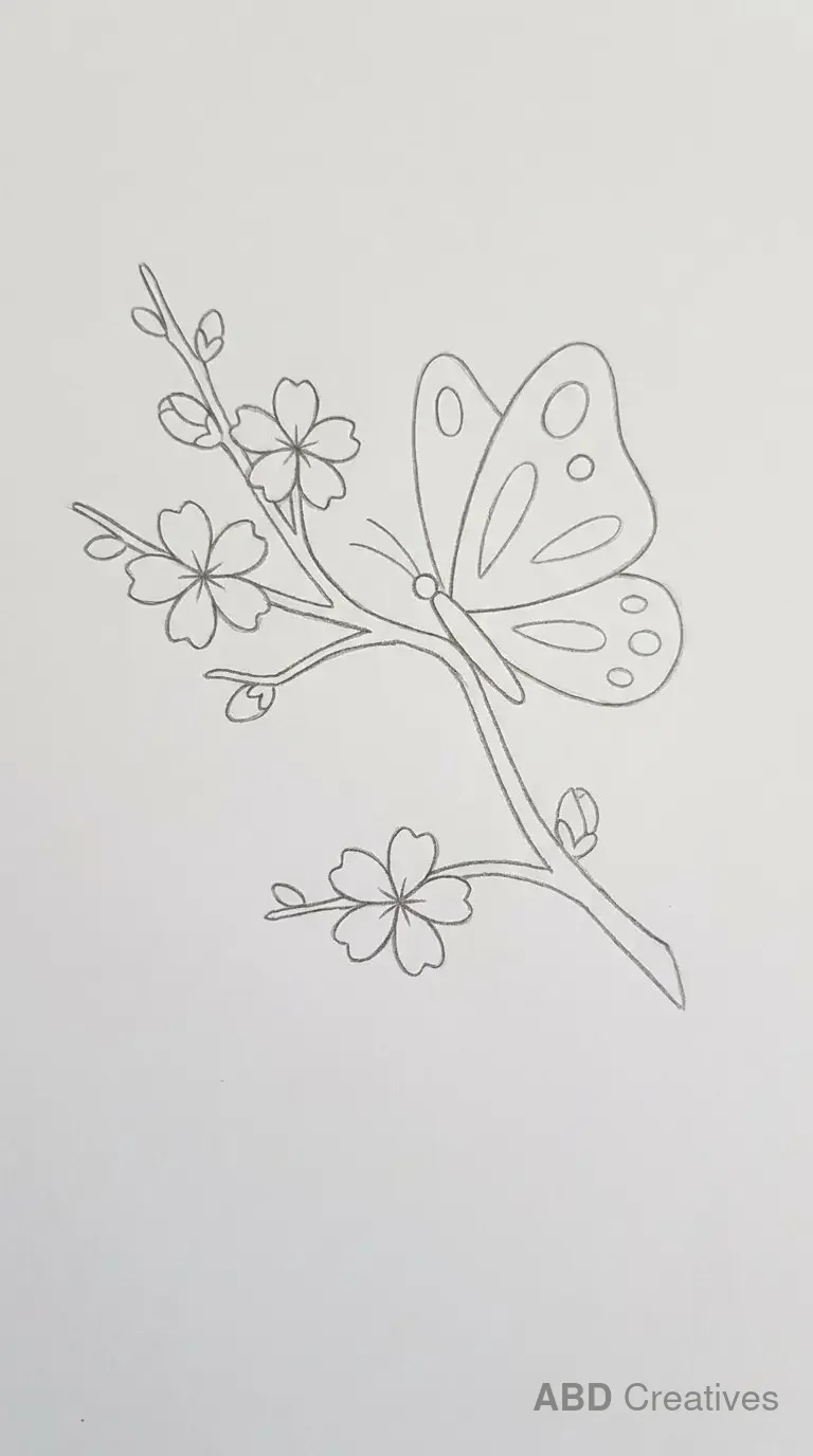 Cherry Blossom with a Butterfly