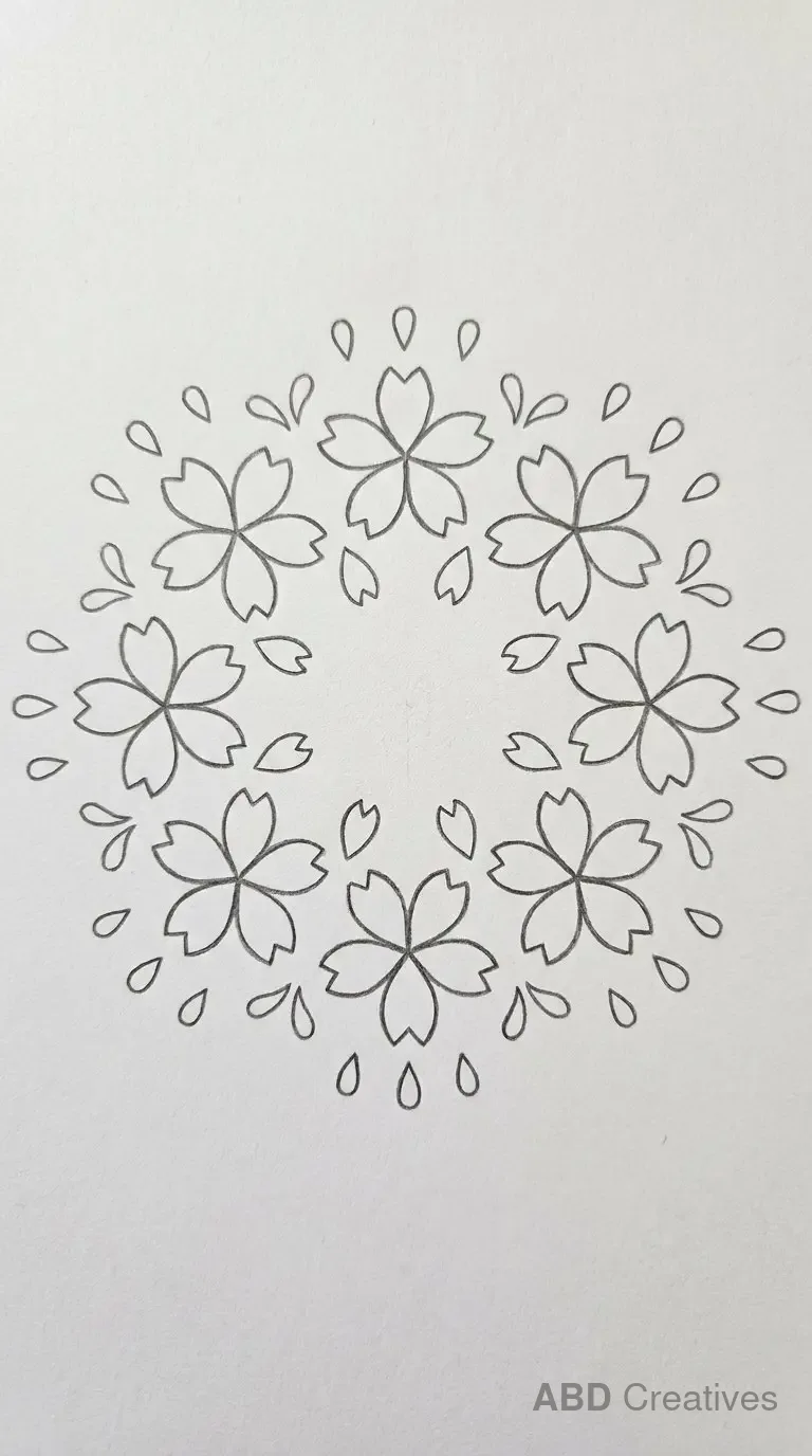 Cherry Blossom Mandala Pattern