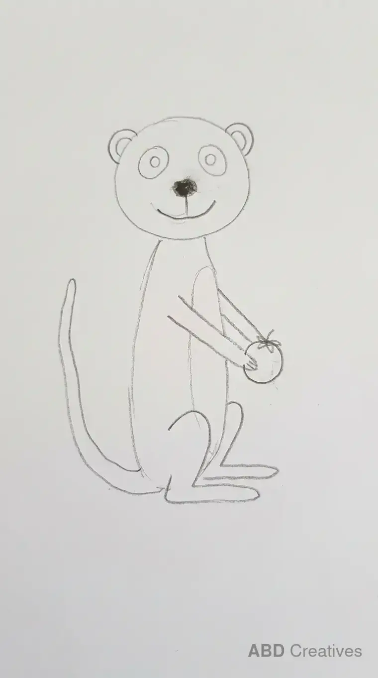 Child Drawing Meerkat With Berry