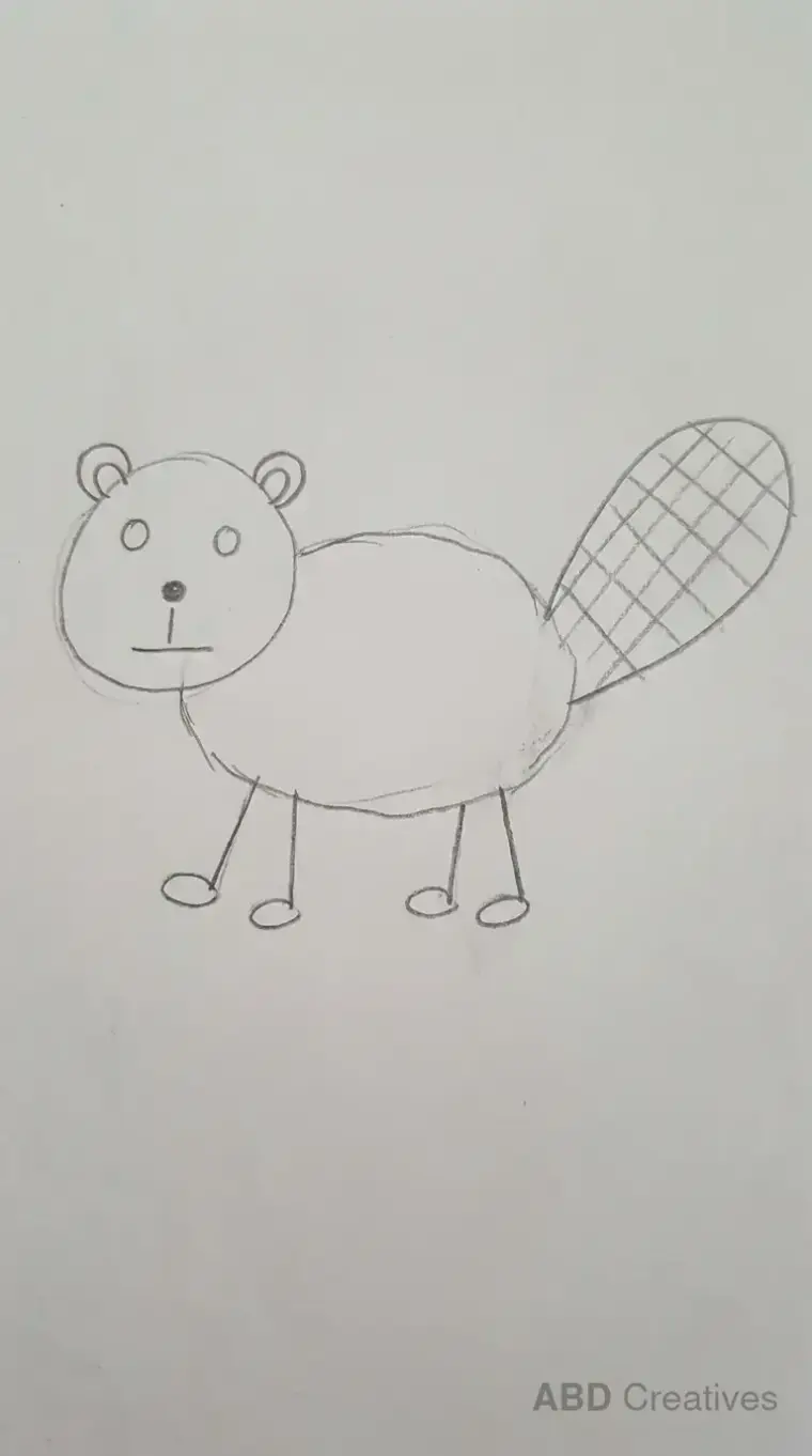 Child Drawing of a Beaver