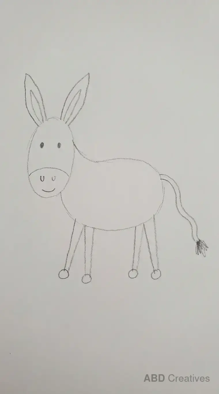 Child Drawing of a Donkey