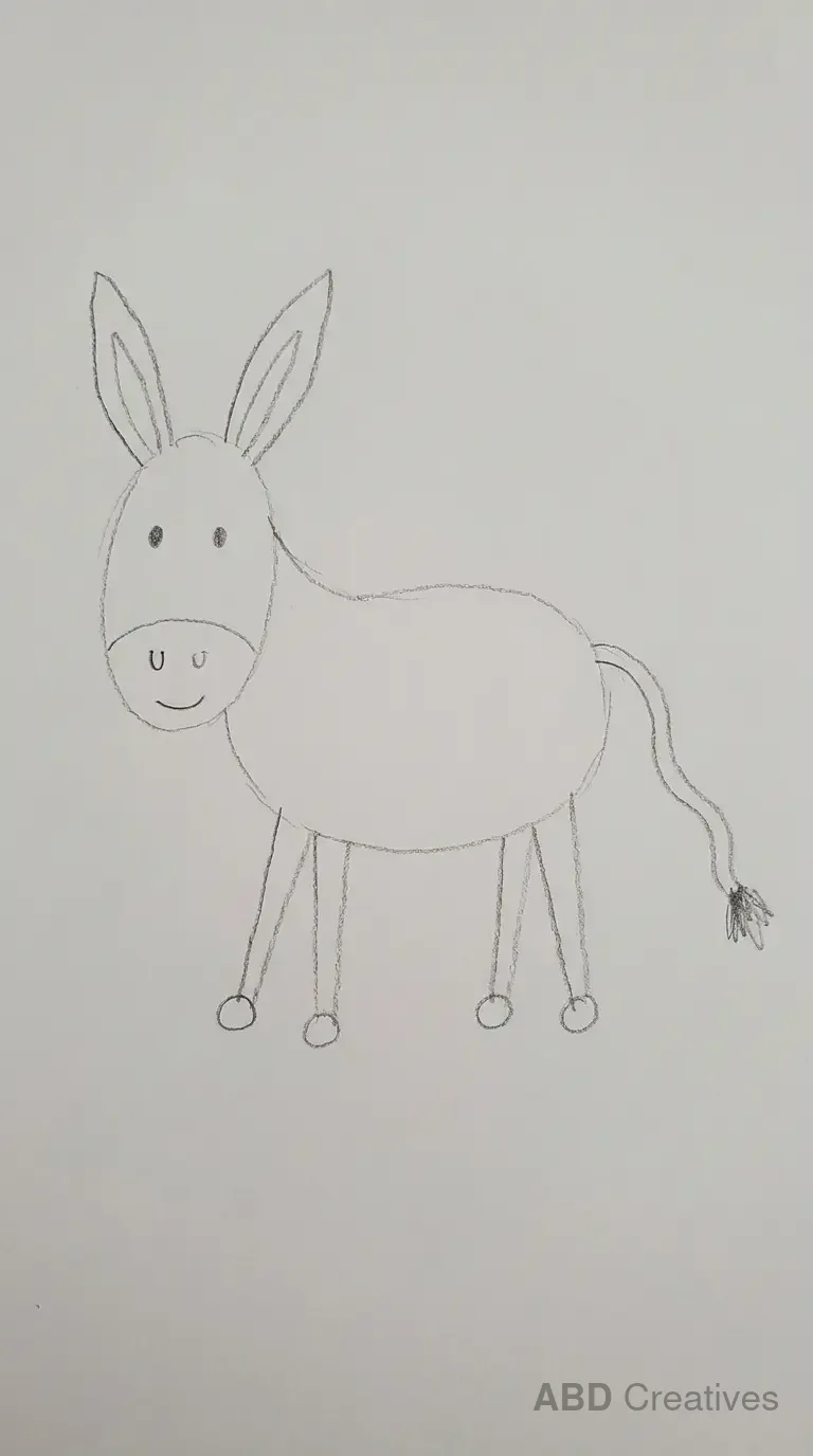 Child Drawing of a Donkey