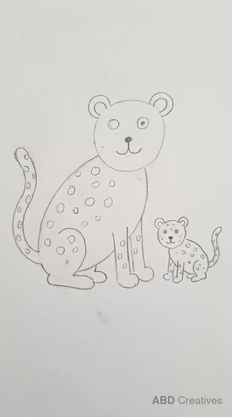 Child Drawing of Adult Leopard
