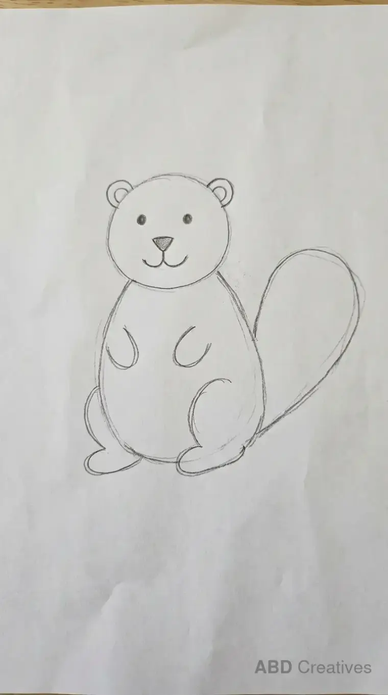 Child Drawing of Beaver Sitting