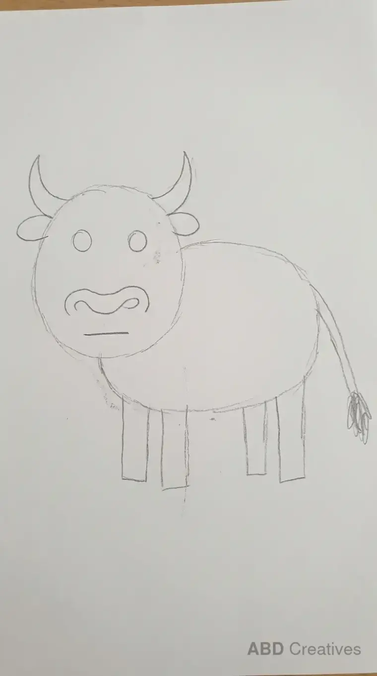 Child Drawing of a Buffalo