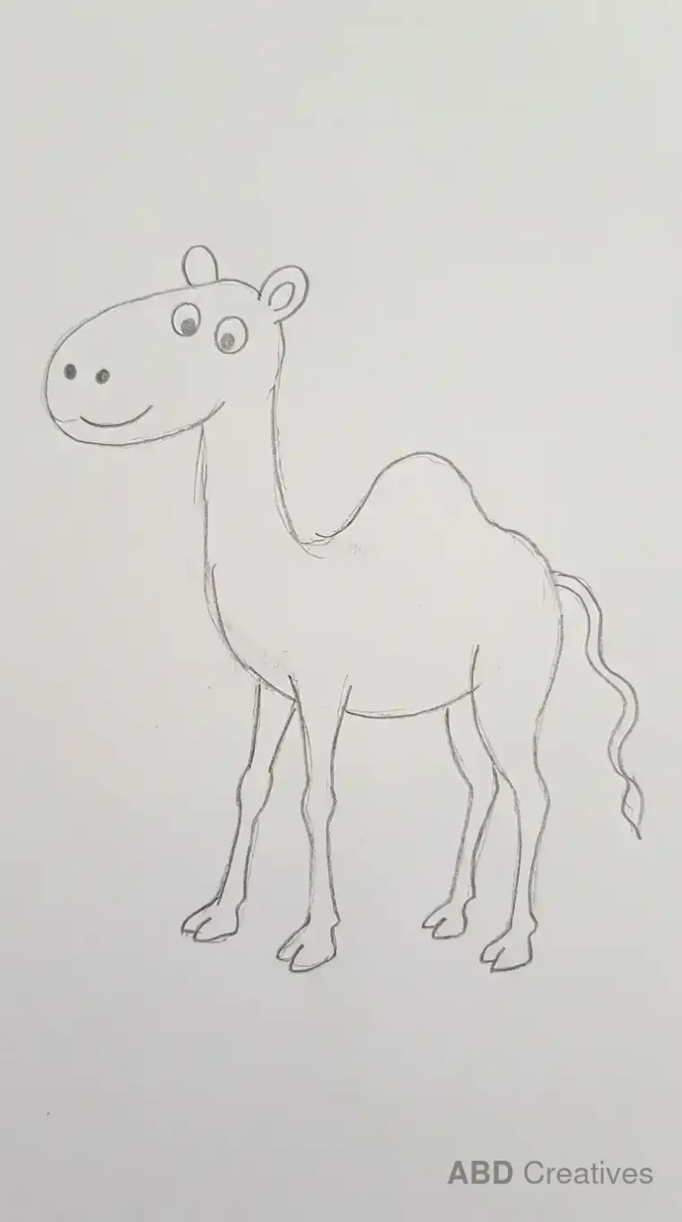Child Drawing of Standing Camel
