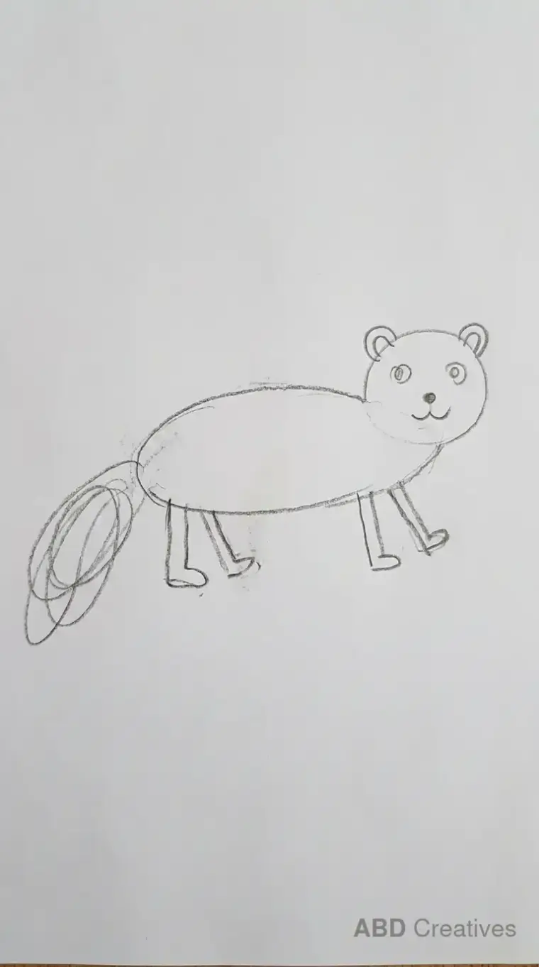 Child Drawing of a Ferret