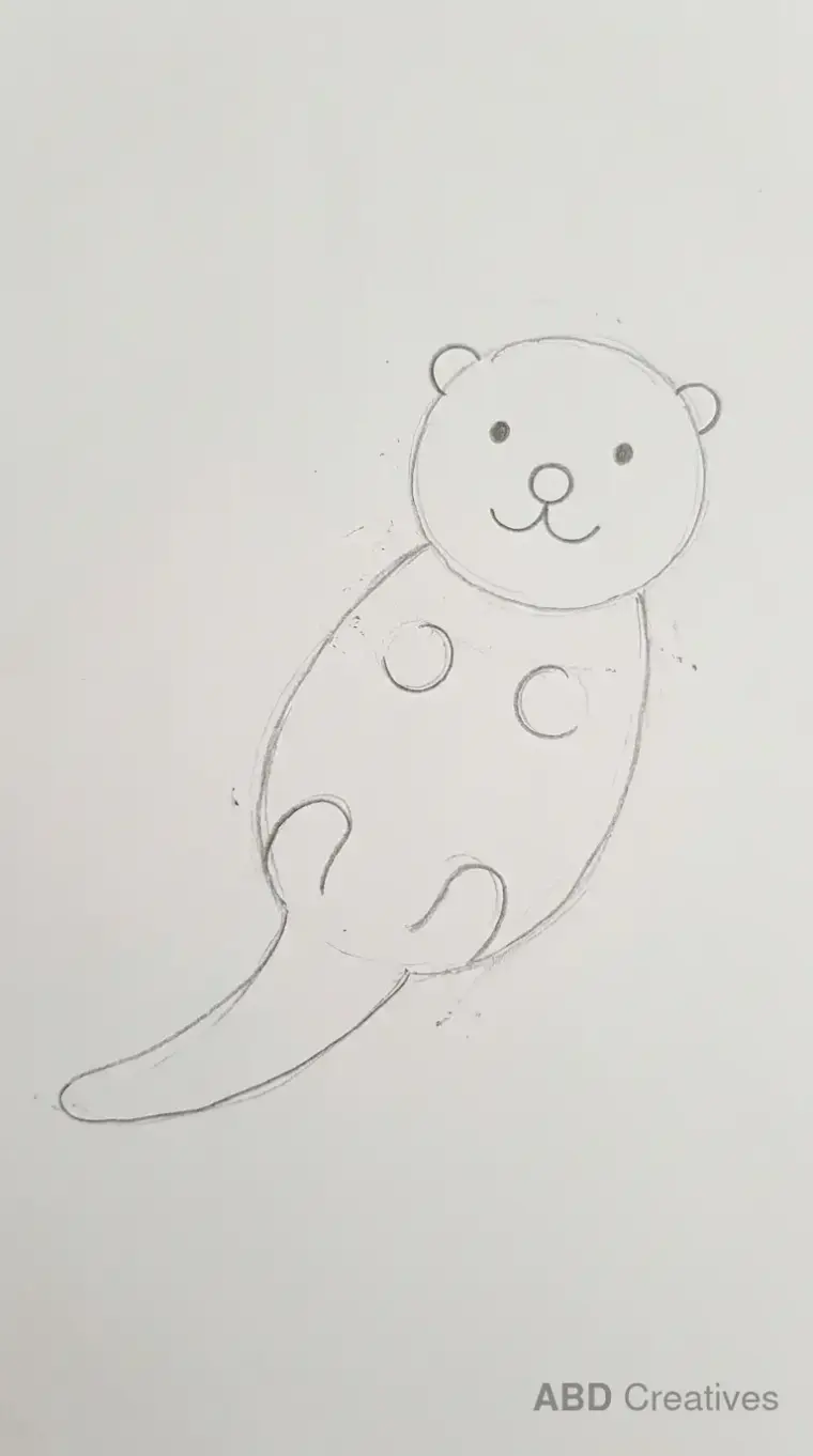 Floating Otter Child Drawing