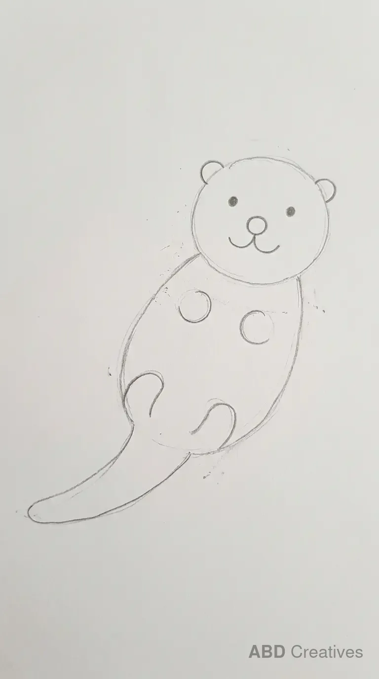 Floating Otter Child Drawing