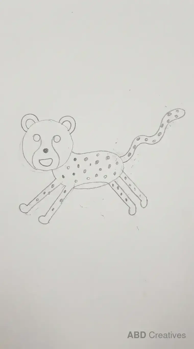 Child Drawing of Running Cheetah