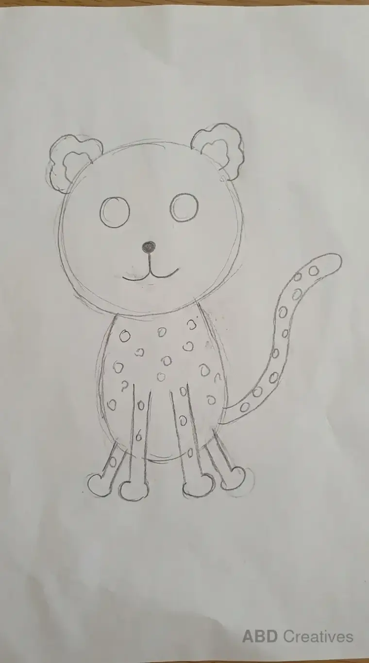 Child Drawing of Sitting Cheetah 2