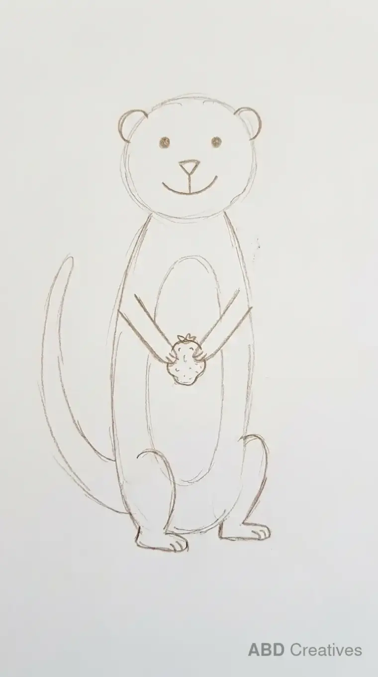 Child Drawing of Sitting Meerkat