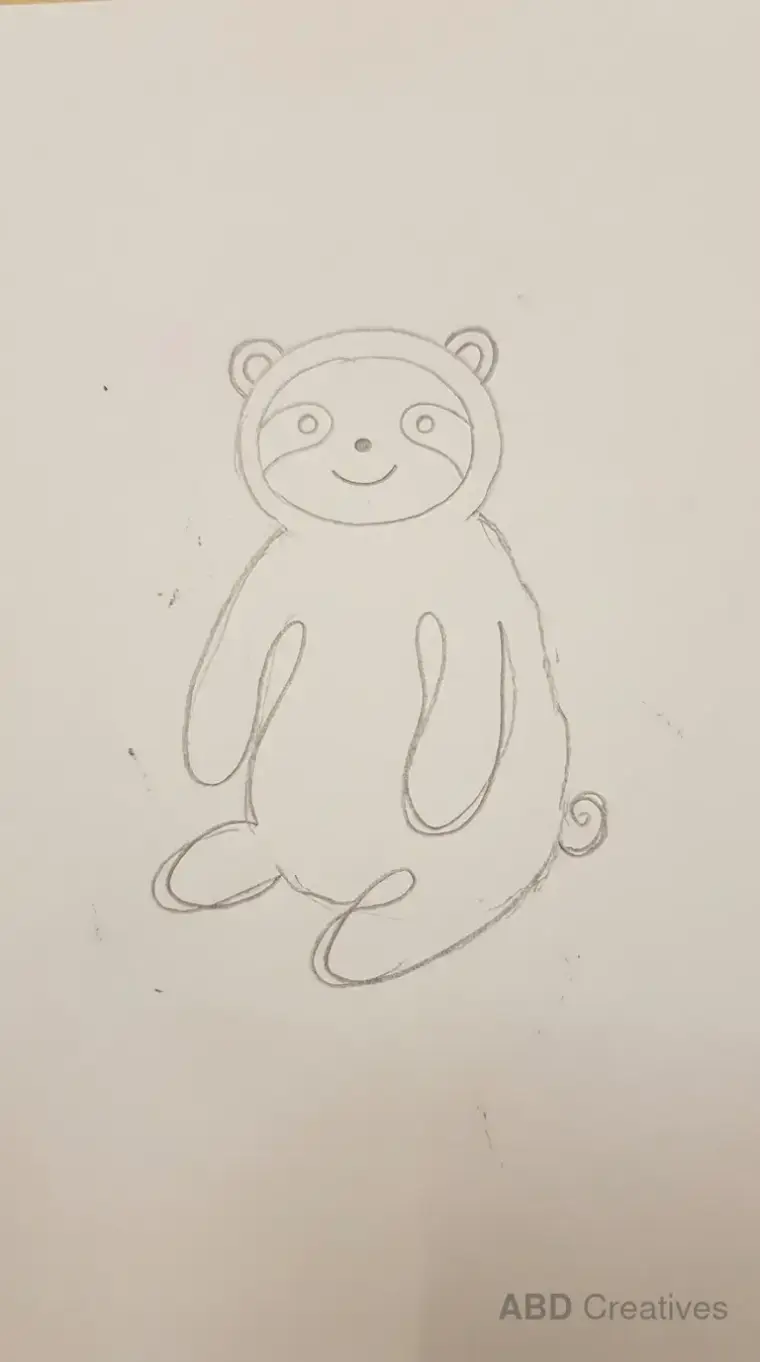 Sloth Sitting in a Round Pose