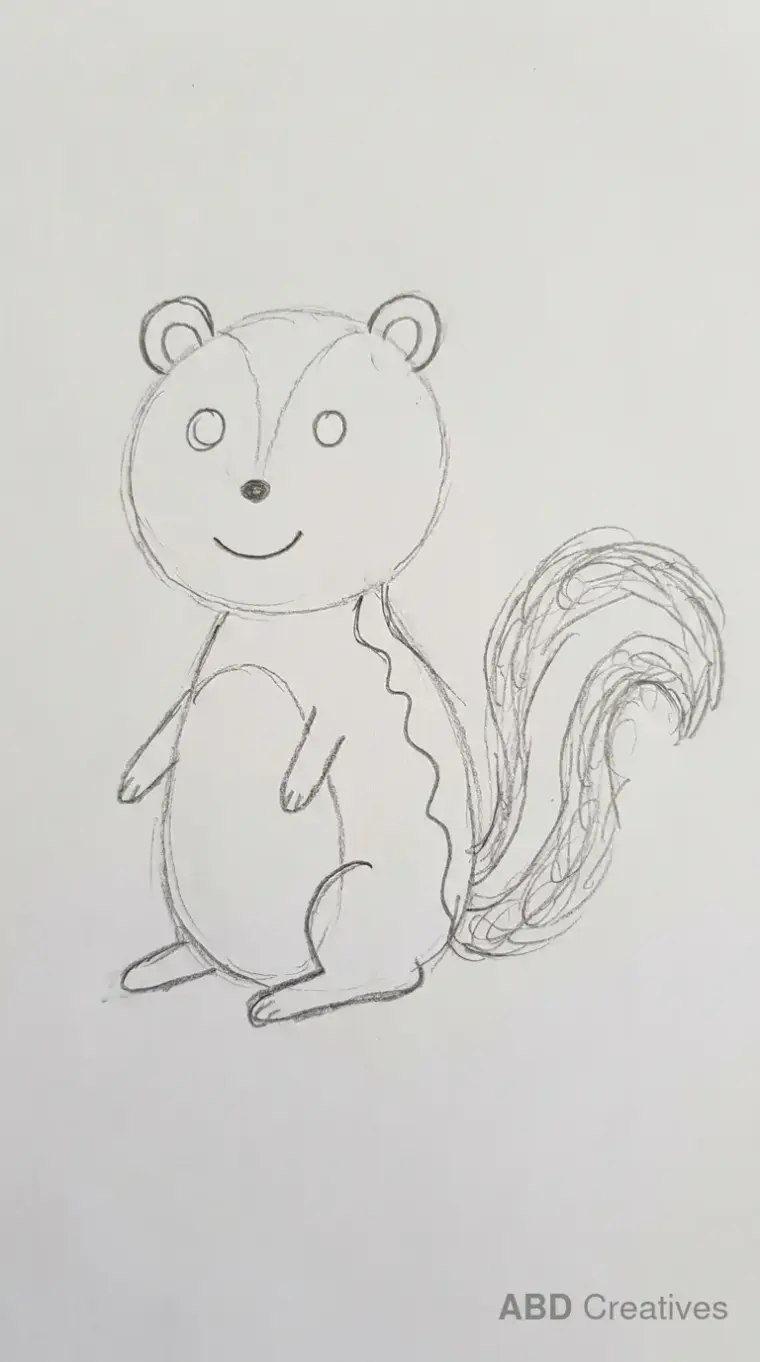 Child Drawing of Skunk Sitting