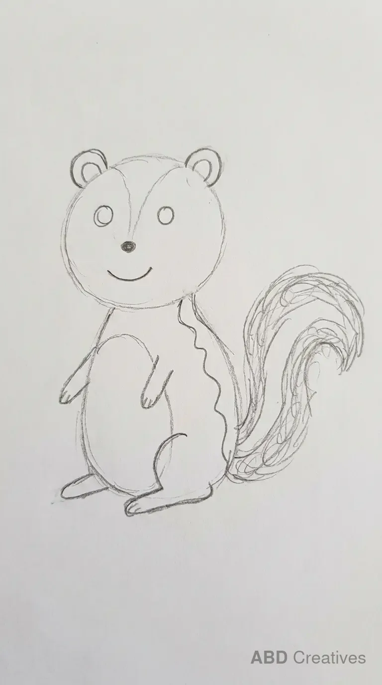 Child Drawing of Skunk Sitting