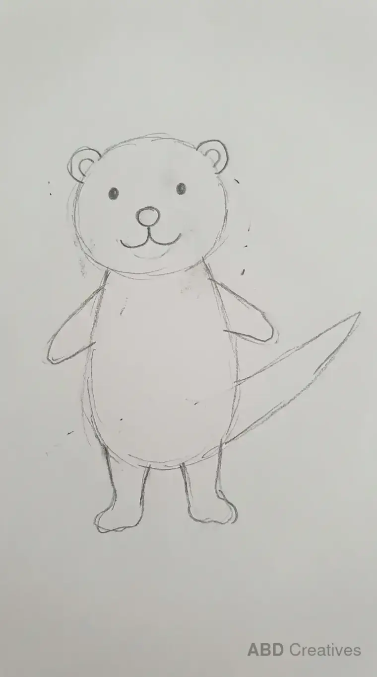 Standing Otter Child Drawing