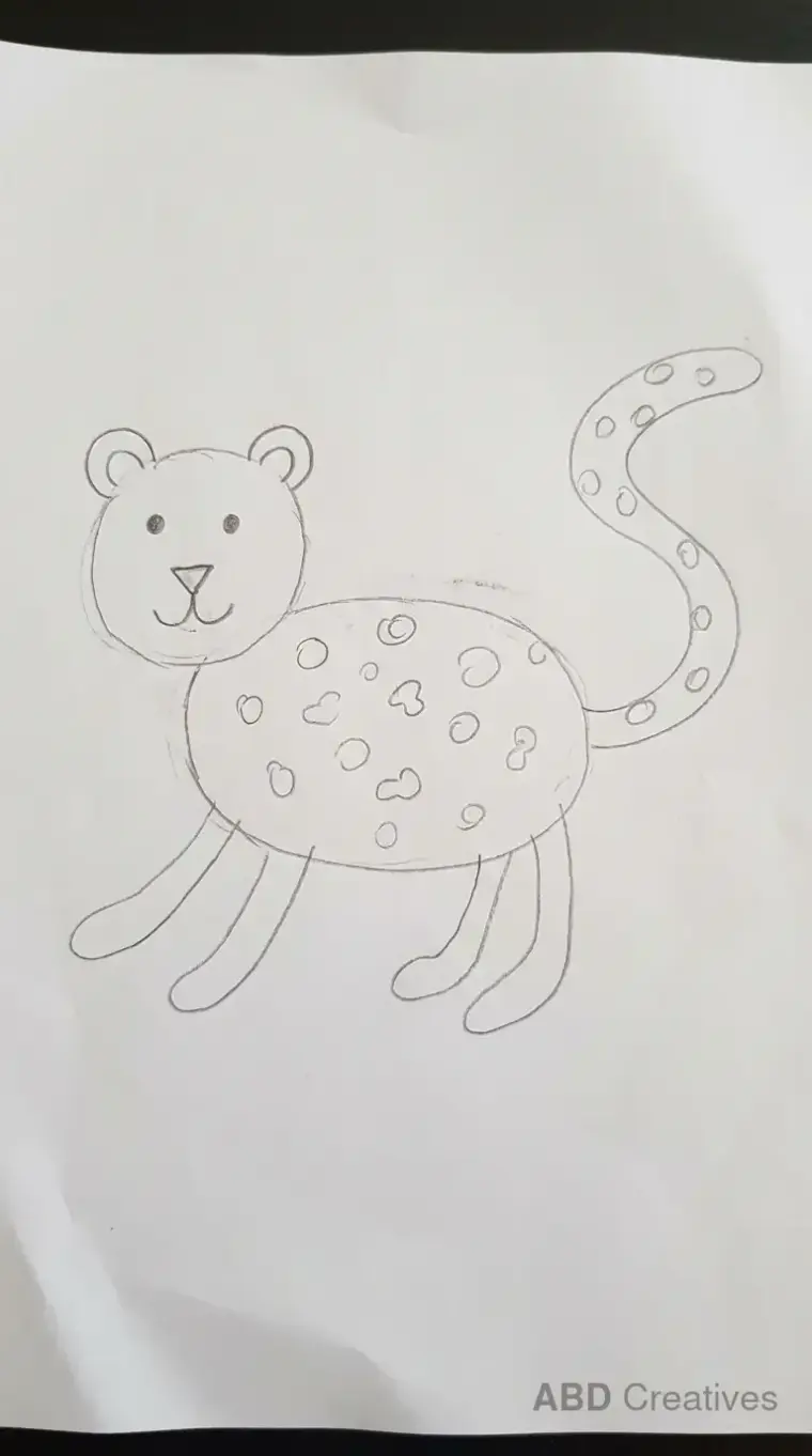 Child Drawing of Walking Leopard 2