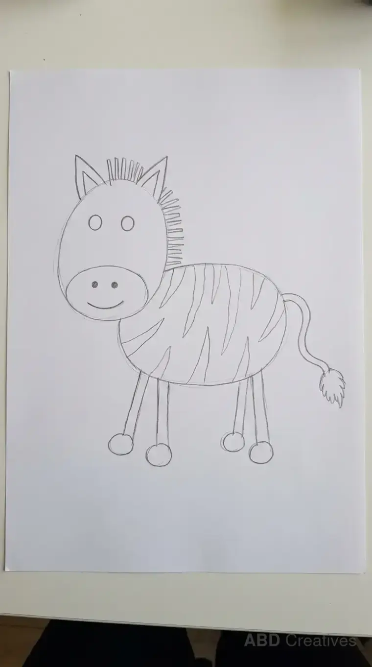 Simple Standing Zebra Outline