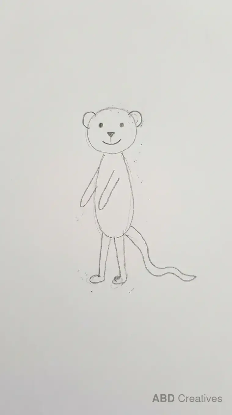 Child Drawing Upright Meerkat
