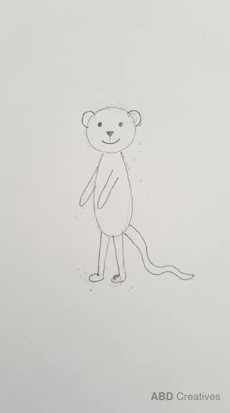 Child Drawing Upright Meerkat