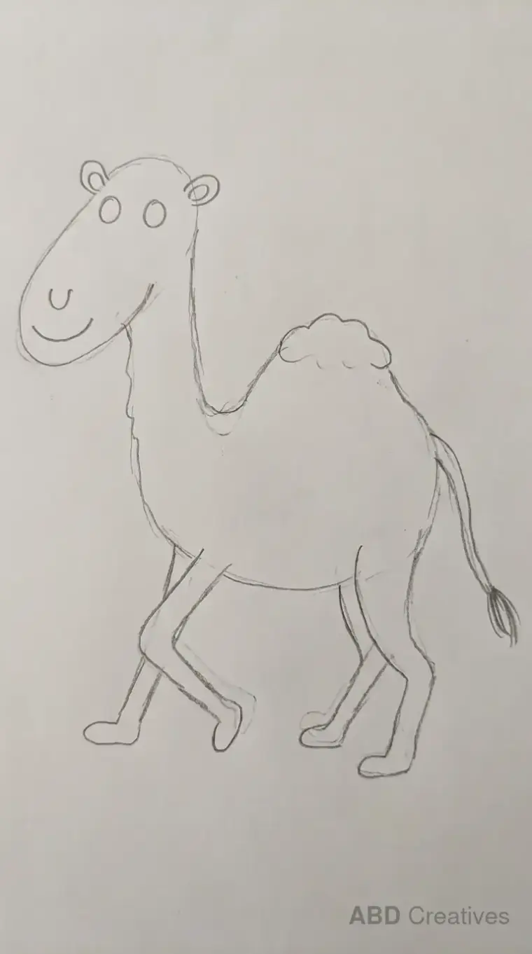 Child Drawing of Walking Camel