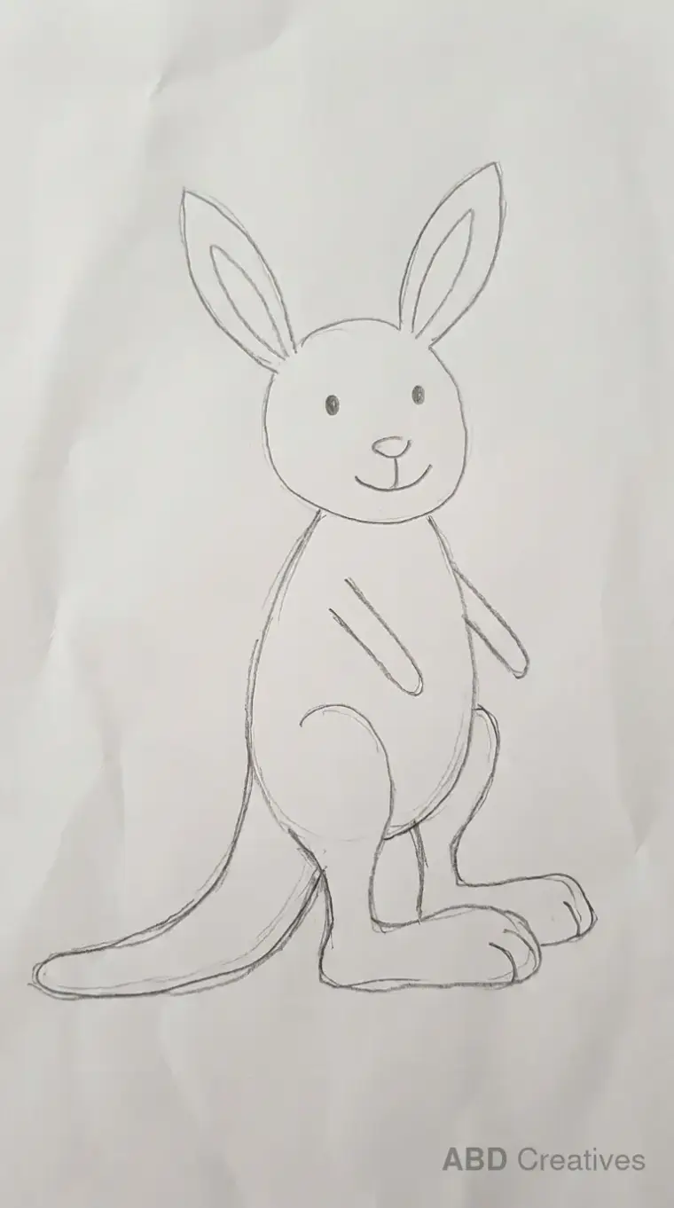 Kangaroo Simple Standing Sketch