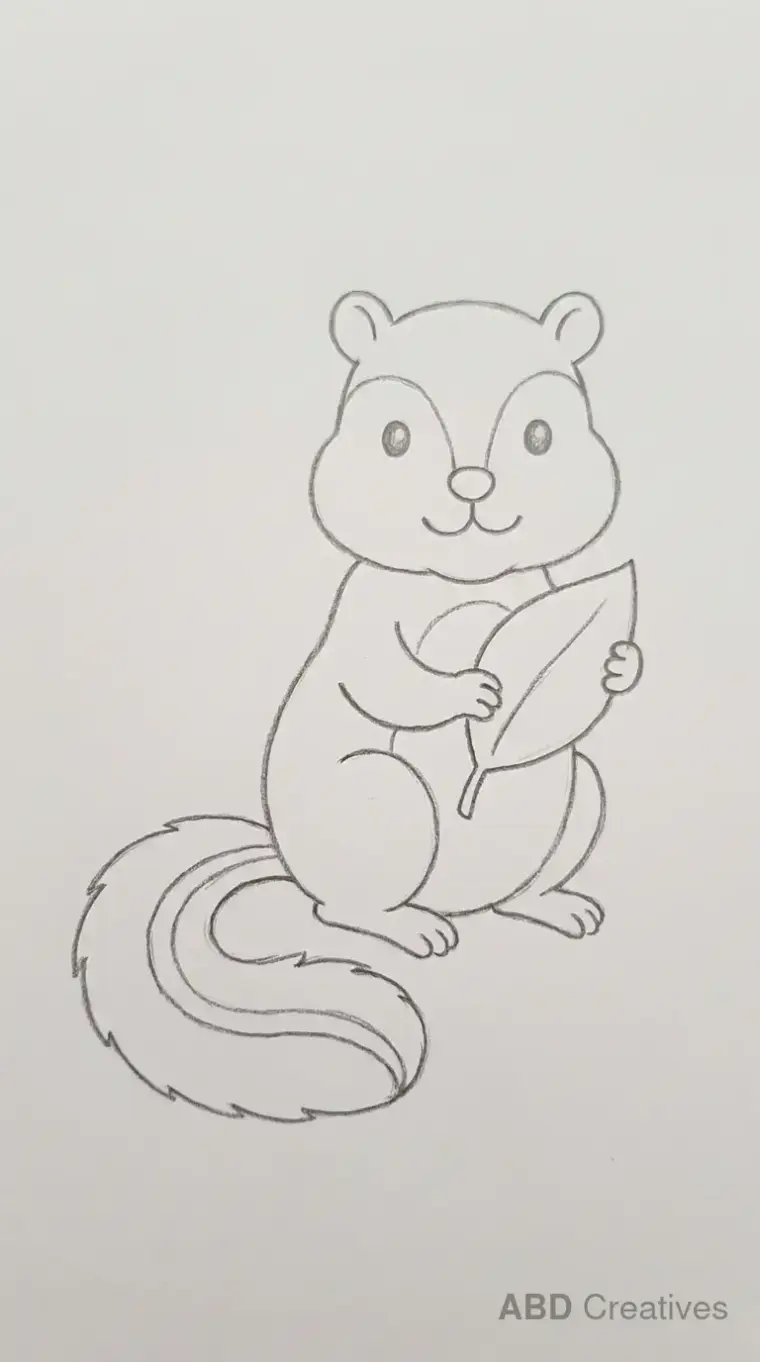 Chipmunk Holding a Leaf