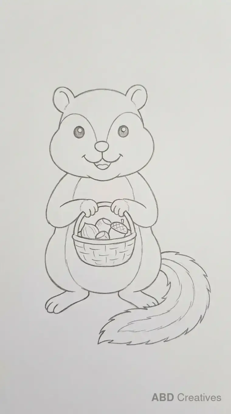 Chipmunk Holding a Nut Basket