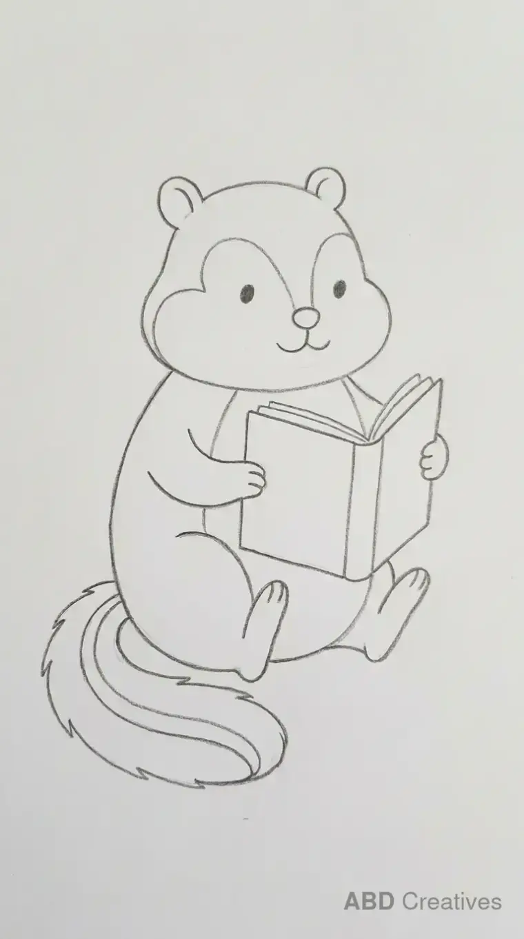 Chipmunk Reading an Open Book