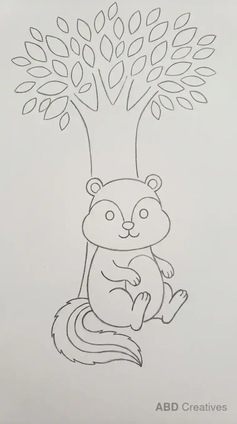 Chipmunk Resting Under a Tree