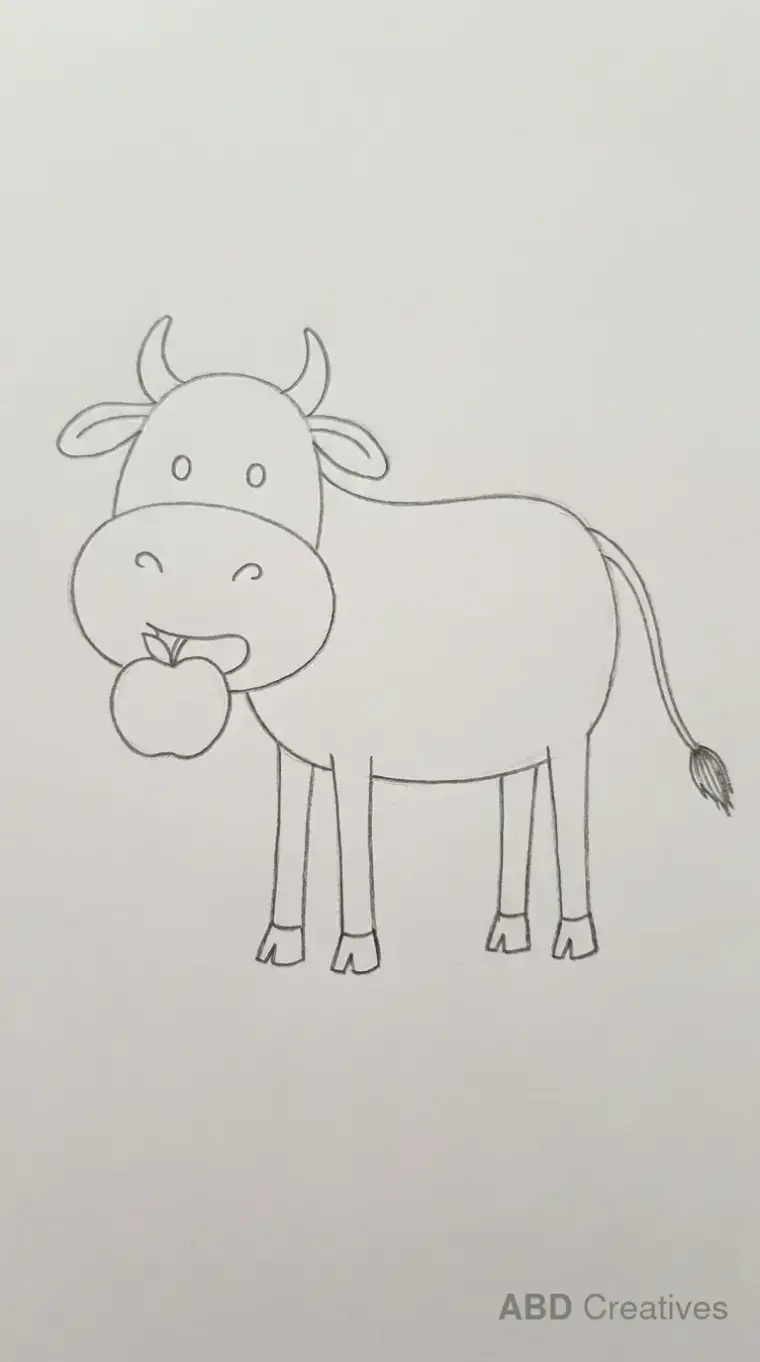 Cow Eating an Apple