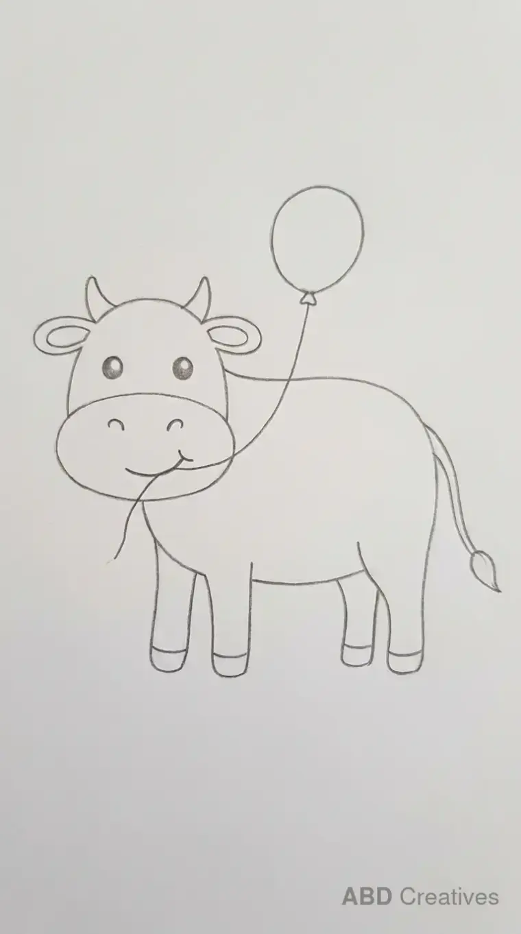Cow Holding a Balloon