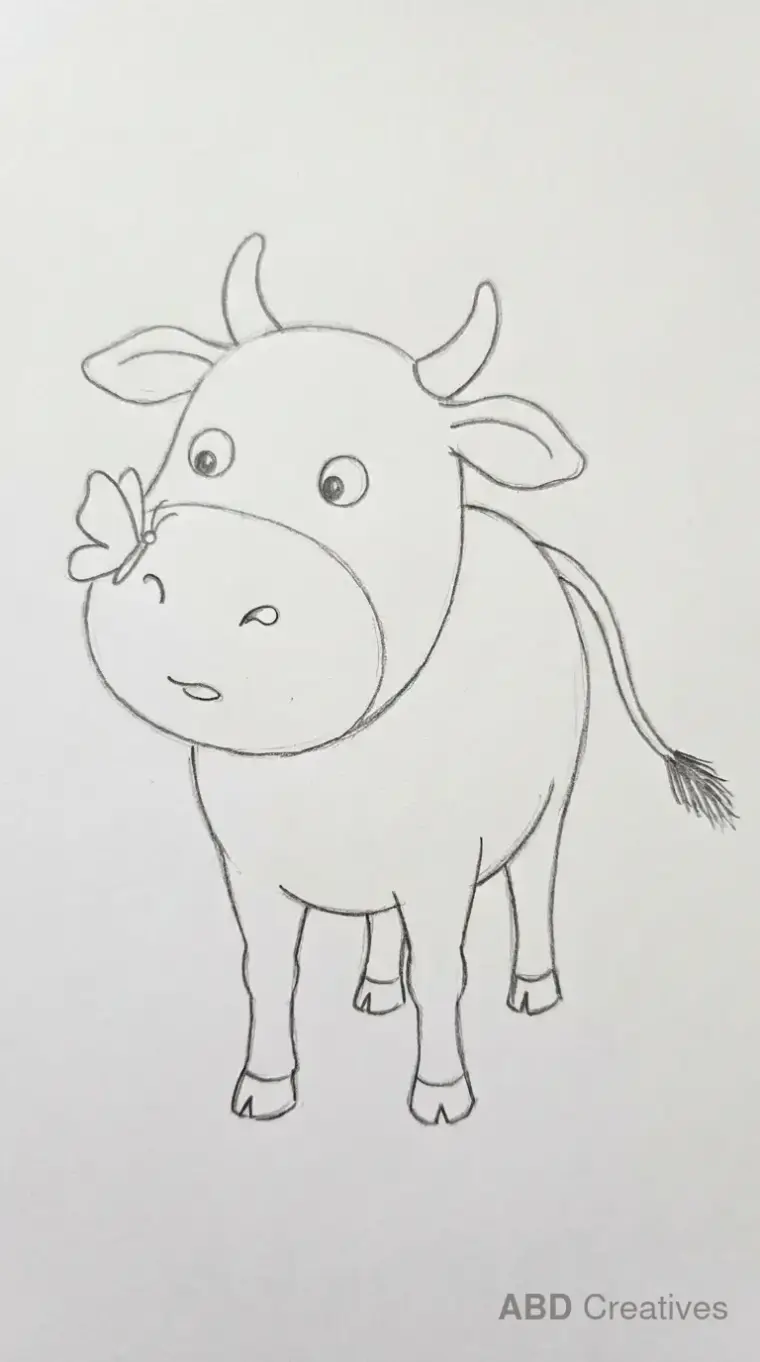 Cow with a Butterfly on Its Nose
