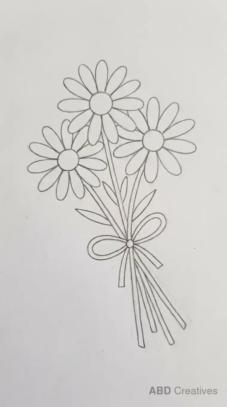 Daisy Bouquet Tied with a Bow