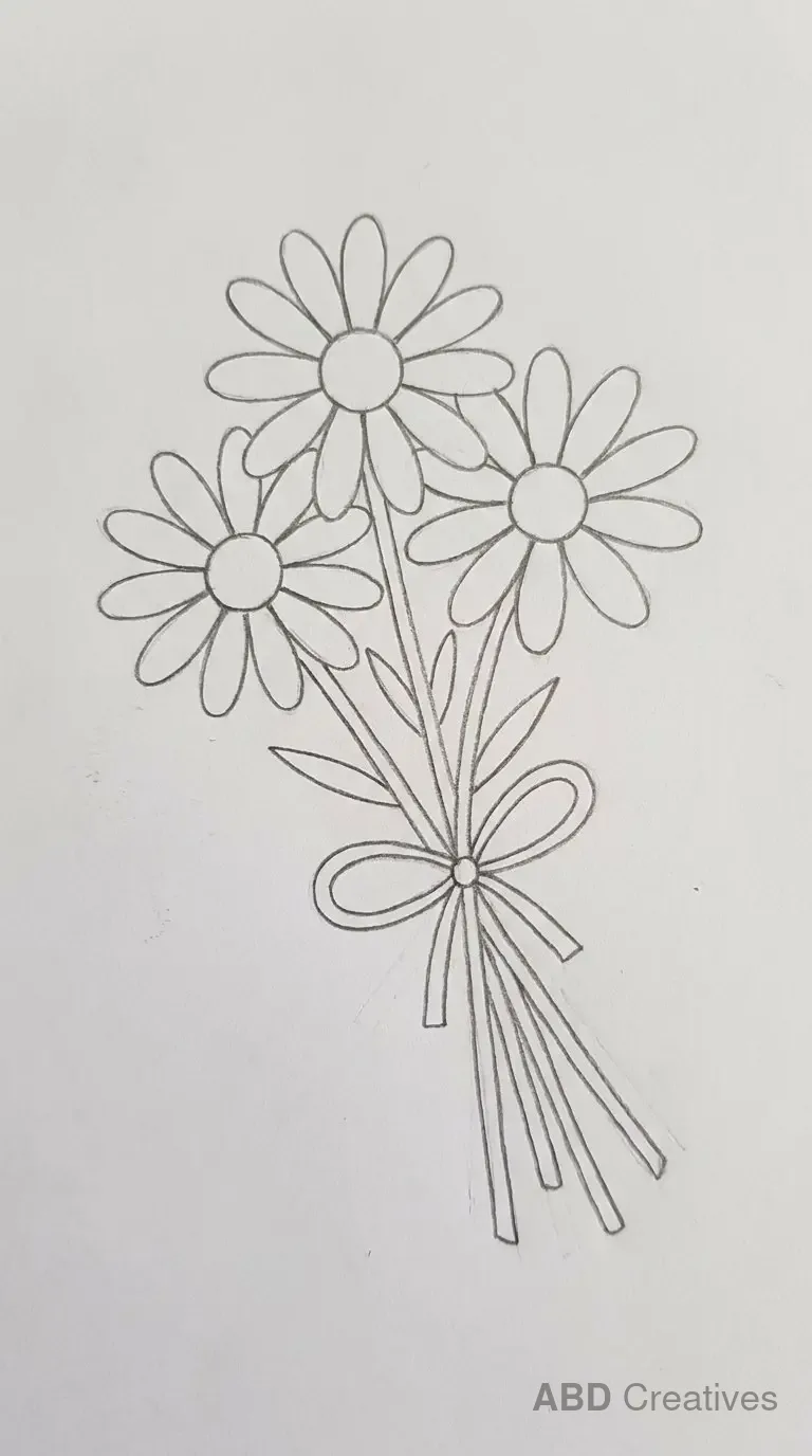 Daisy Bouquet Tied with a Bow