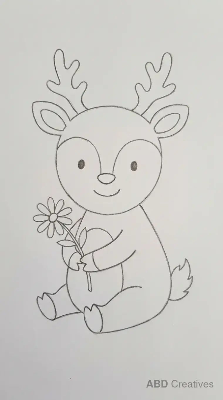 Deer Holding a Flower