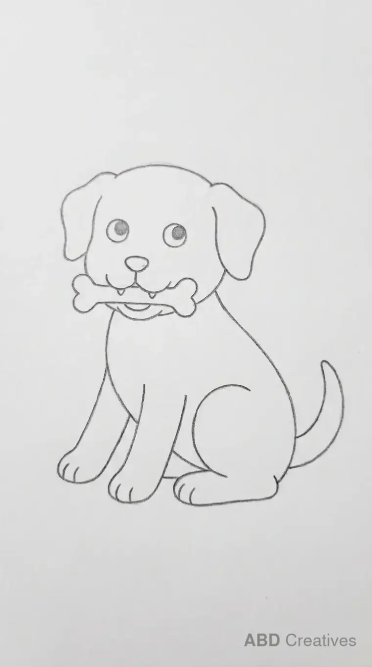 Dog with a Bone in Its Mouth