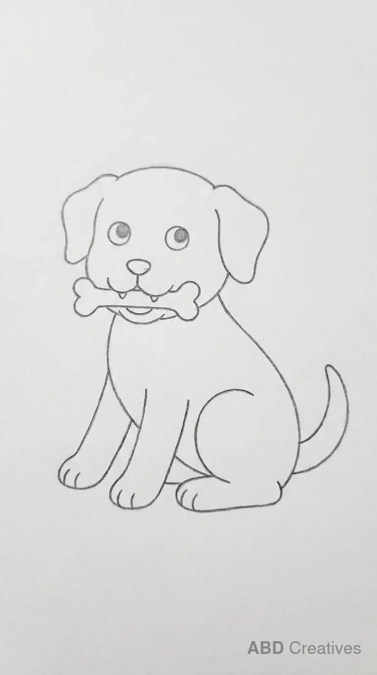 Dog with a Bone in Its Mouth