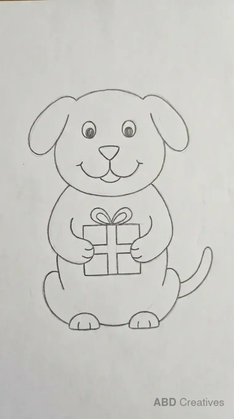 Dog Holding a Gift Box