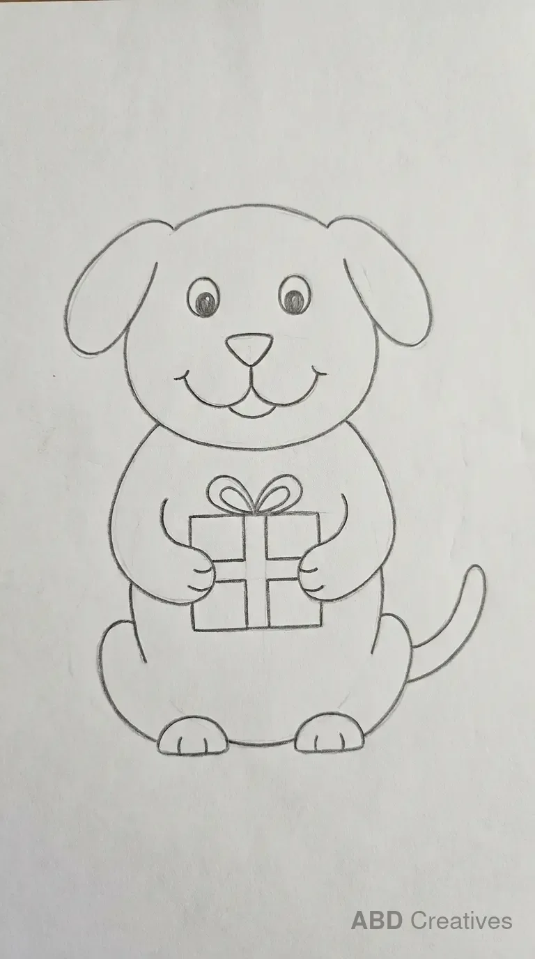 Dog Holding a Gift Box