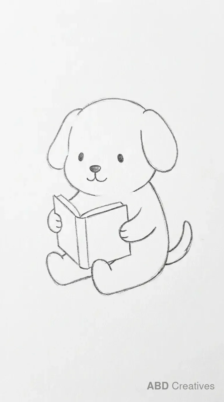 Dog Reading a Book