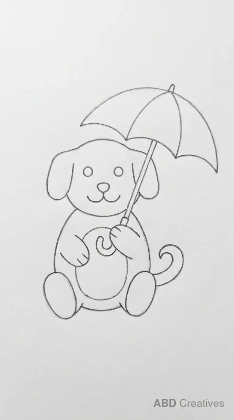 Dog Holding an Umbrella