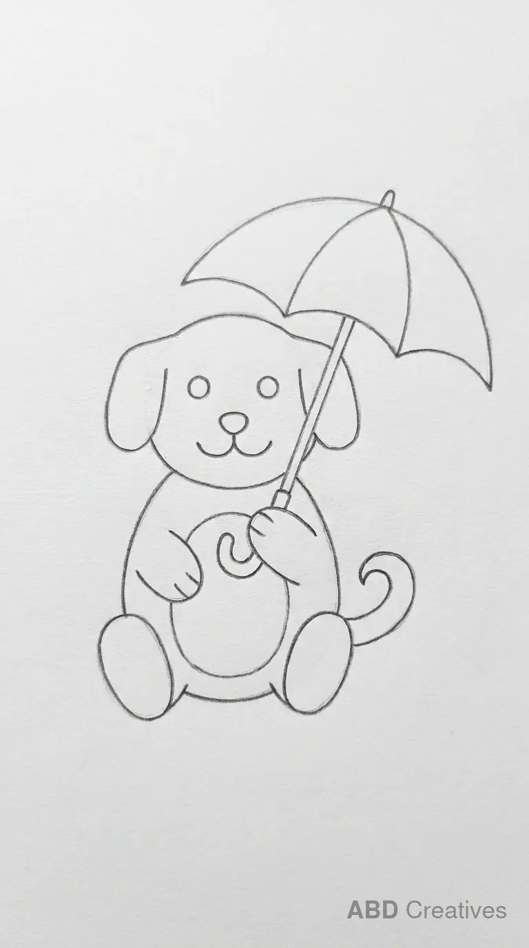Dog Holding an Umbrella